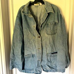 Liz Claiborne women’s denim shirt jacket size XL wide sleeves